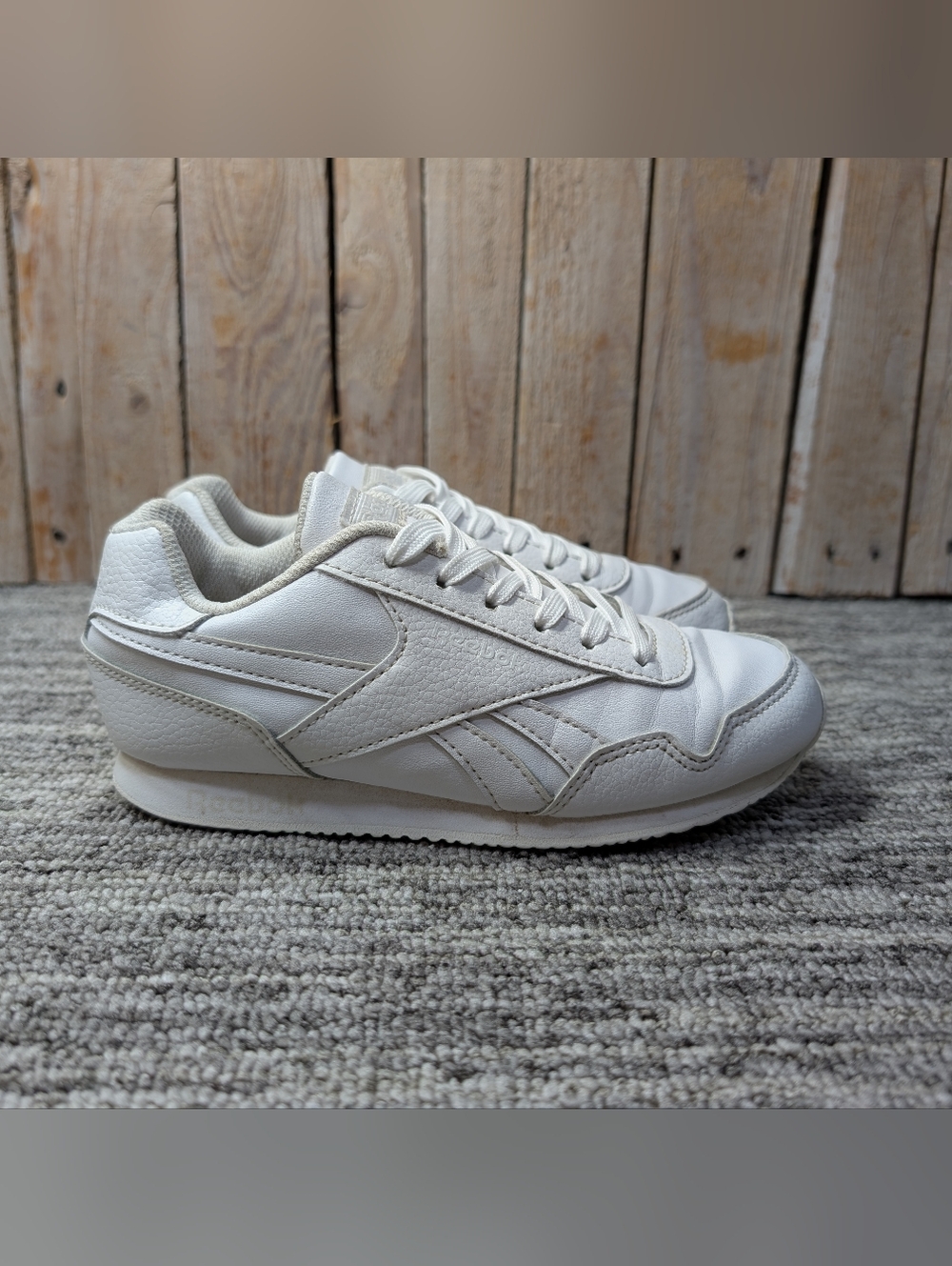 Kids Reebok Royal Glide in Triple White in Size 12.5 Kids
